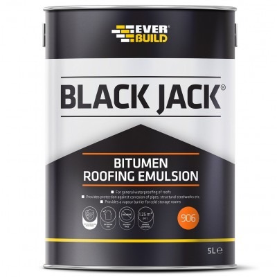 Everbuild Black Jack 906 Bitumen Roofing Emulsion - 5L
