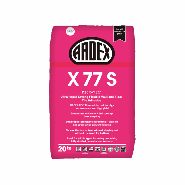 ARDEX X 77 S Tile Adhesive 20kg Grey